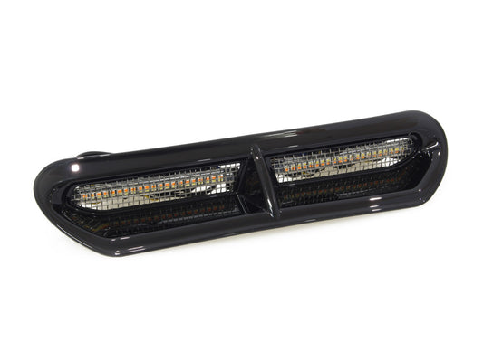 LED Batwing Vent Insert With Amber & White LED's - Black. Fits Touring 2014-2023 - Custom Dynamics