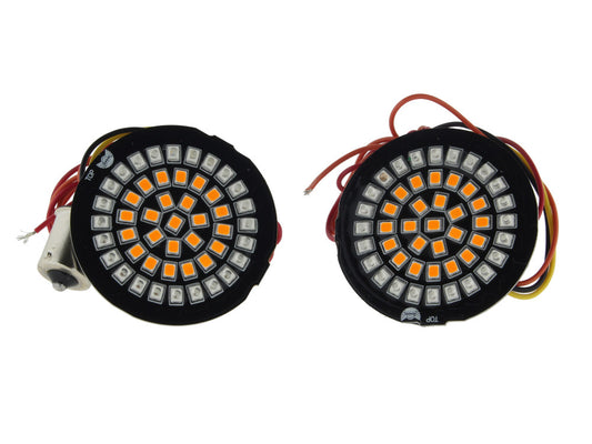 Genesis 4 LED Rear Turn Signal Inserts. Amber Turn with Red Run/Brake. Fits most 2002up Models. - Custom Dynamics