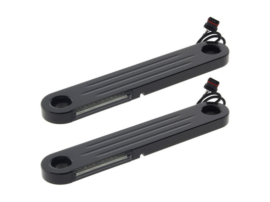 LED Dynamic Strips. Amber Turn with White Run - Black Finish. Fits Street Glide 2014up. - Custom Dynamics