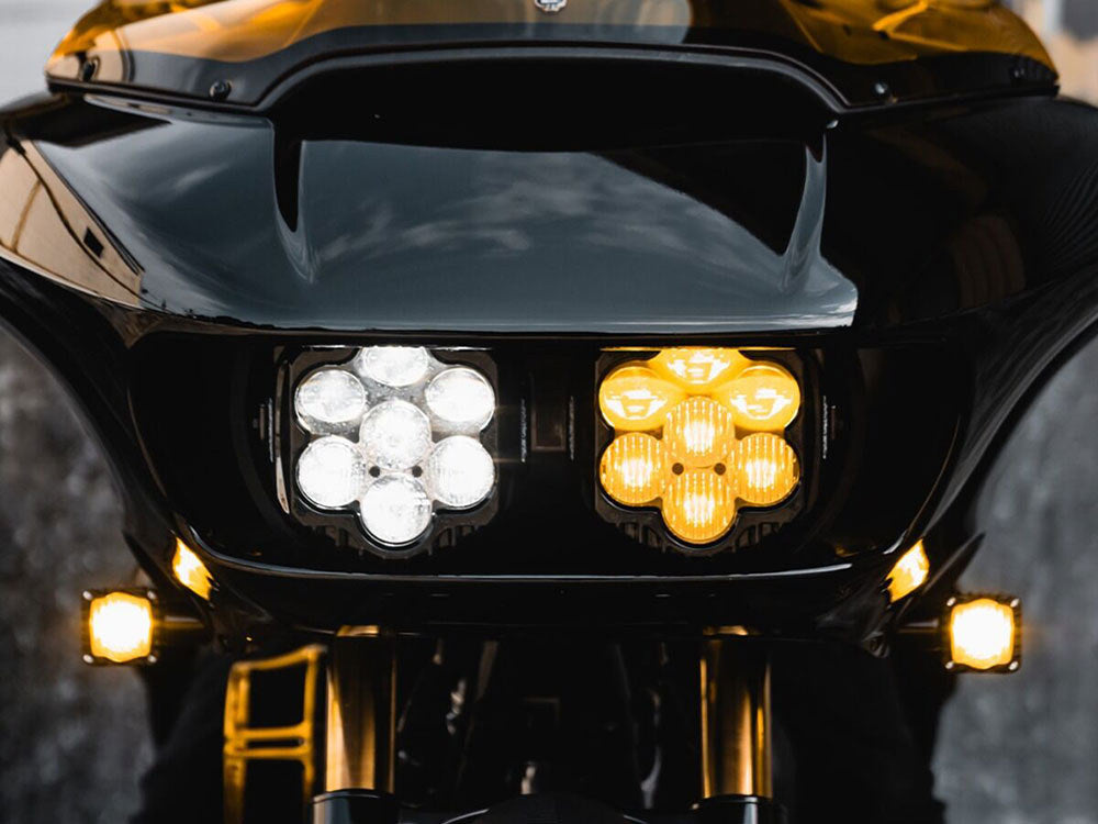 Shark Demon 2 Performance LED Headlight Kit - White & Yellow. Fits Road Glide 2015-2023 - Custom Dynamics
