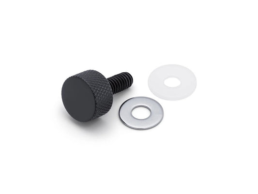 1/4in.-20 Knurled Seat Mount Screw - Black. Fits H-D 1996up - Ciro3D