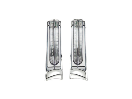 LED Filler Panel Lights. Red Run & Brake with Amber Turn and Chrome Housing. Fits Ultra & Road King Touring Models 2014-2024 & Street/Road Glide ST 2022-2023 - Ciro3D