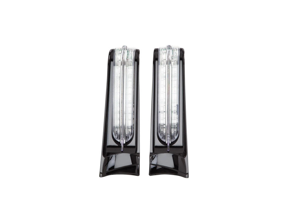 LED Filler Panel Lights. Red Run & Brake with Amber Turn and Black Housing. Fits Ultra & Road King Touring Models 2014-2024 & Street/Road Glide ST 2022-2023 - Ciro3D