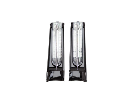 LED Filler Panel Lights. Red Run & Brake with Amber Turn and Black Housing. Fits Ultra & Road King Touring Models 2014-2024 & Street/Road Glide ST 2022-2023 - Ciro3D