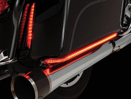 Machete Saddlebag LED Lights. Red Run, Brake & Turn with Smoke Lens. Fits Touring 2014-2023 with Standard Bags - Ciro3D