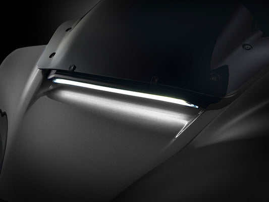 LED Fairing Vent Insert With Amber & White LED's - Gloss Black with Smoked Lens. Fits CVO Street Glide 2023up & Street Glide 2024up - Ciro3D