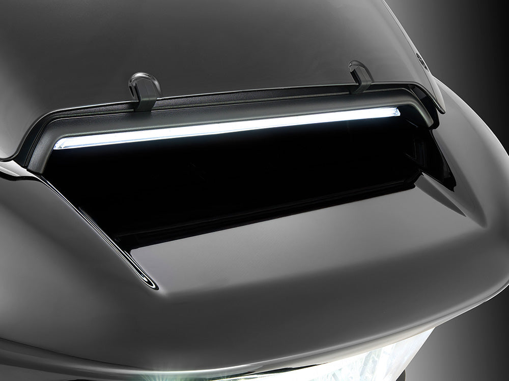 LED Fairing Vent Insert With Amber & White LED's - Gloss Black with Smoked Lens. Fits Road Glide 2024up & CVO Roadglide (inc 'STin.) 2023up. - Ciro3D