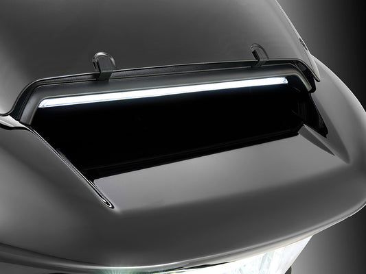 LED Fairing Vent Insert With Amber & White LED's - Gloss Black with Smoked Lens. Fits Road Glide 2024up & CVO Roadglide (inc 'STin.) 2023up. - Ciro3D