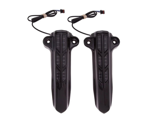 Forkini Lower LED Fork Leg Covers - Black. Fits Touring 2014up - Ciro3D
