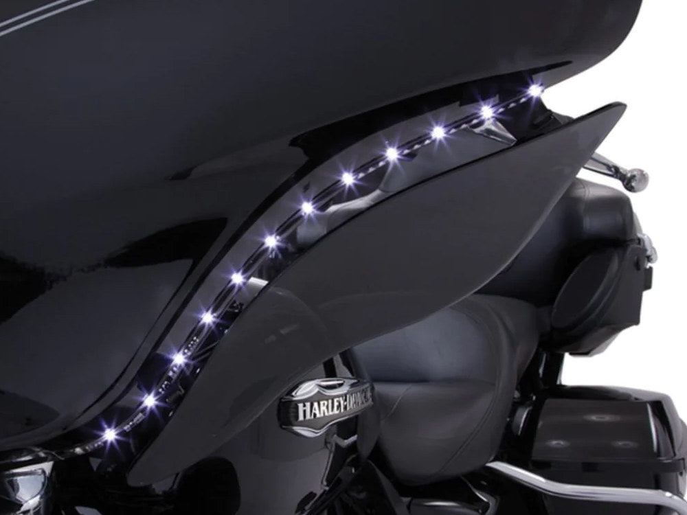 Bat Blades with Amber LED Turn Signals & White LED Running Lights. Fits Touring 2014-2023 with Batwing Fairing - Ciro3D