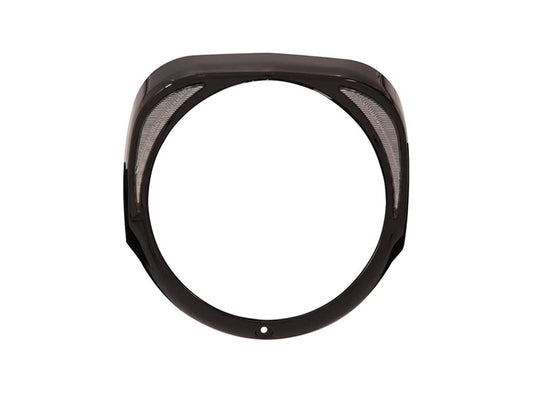 Fang LED Headlight Bezel with White Running Lights - Black. Fits Touring 2014-2023 - Ciro3D