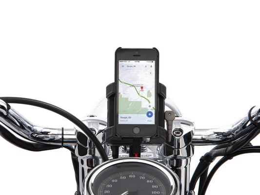 Premium Smartphone / GPS Holder with Charger - Chrome Clamp Suits 7/8-1in. Bars - Ciro3D