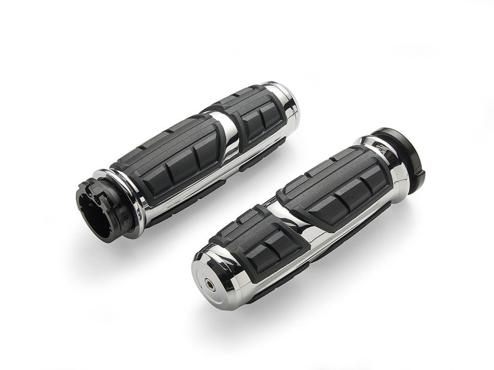 Chicane Handgrips - Chrome. Fits H-D with Throttle Cable - Ciro3D