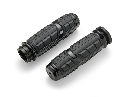 Chicane Handgrips - Black. Fits Big Twin 2008-2024 with Throttle-by-Wire - Ciro3D
