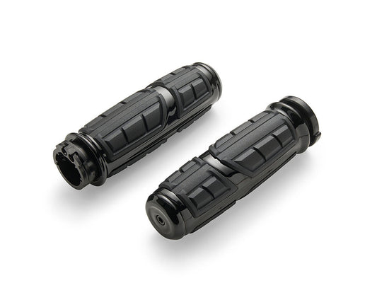 Chicane Handgrips - Black. Fits H-D with Throttle Cable - Ciro3D