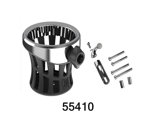 Drink Holder with Perch Mount - Chrome - Ciro3D