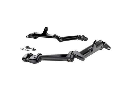 Extended Length Frame Mounted, Adjustable Cruise Arm Highway Peg - Black. Fits Touring 2009up - Ciro3D