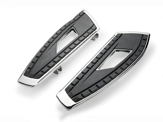Front Chicane Floorboards - Chrome. Fits Touring 1980up, FL Softail 1986-2017 & Dyna Switchback 2012-2016 - Ciro3D