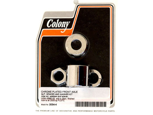 Front Axle Spacer Kit - Chrome. Fits Heritage Softail 2000-2006 - Colony Machine