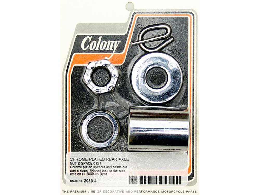 Rear Axle Spacer Kit - Chrome. Fits Dyna 2000-2005 - Colony Machine