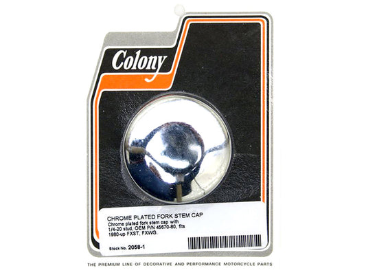 Fork Stem Cap - Chrome. Fits FX Softail & FXWG 1980-2015. - Colony Machine