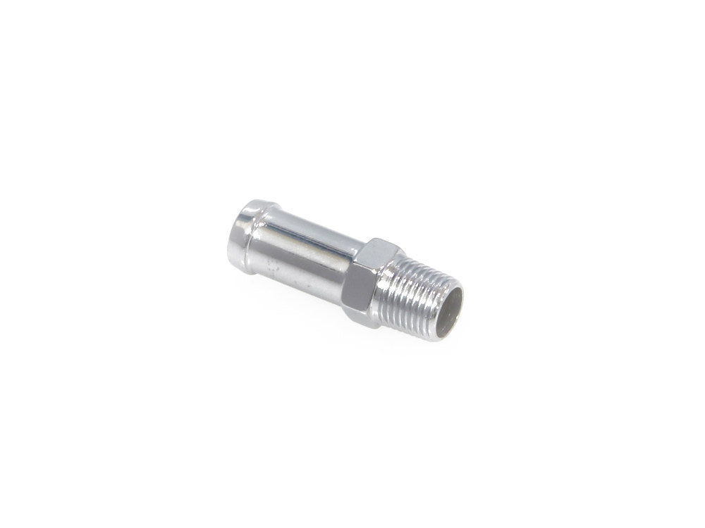 Oil Line Fitting with 1/8in. NPT Thread - Chrome. Fitting for 3/8in. Hose. - Colony Machine