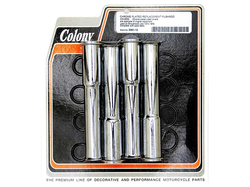 Lower Pushrod Covers - Chrome. Fits Shovel Big Twin Late 1979-1984. - Colony Machine