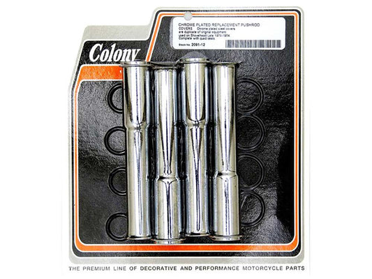 Lower Pushrod Covers - Chrome. Fits Shovel Big Twin Late 1979-1984. - Colony Machine