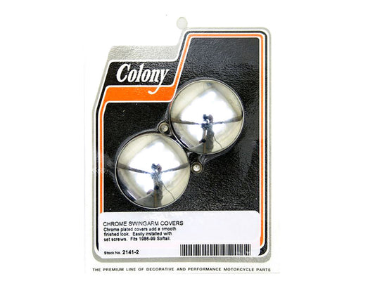 Swingarm Pivot Bolt Covers - Chrome. Fits Softail 1986-1999. - Colony Machine