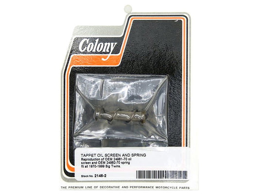 Tappet Oil Screen & Spring. Fits Big Twin 1970-1999. - Colony Machine