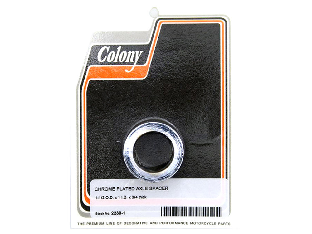 3/4in. Thick x 1in. or 25mm Inside Diameter Axle Spacer - Chrome. - Colony Machine