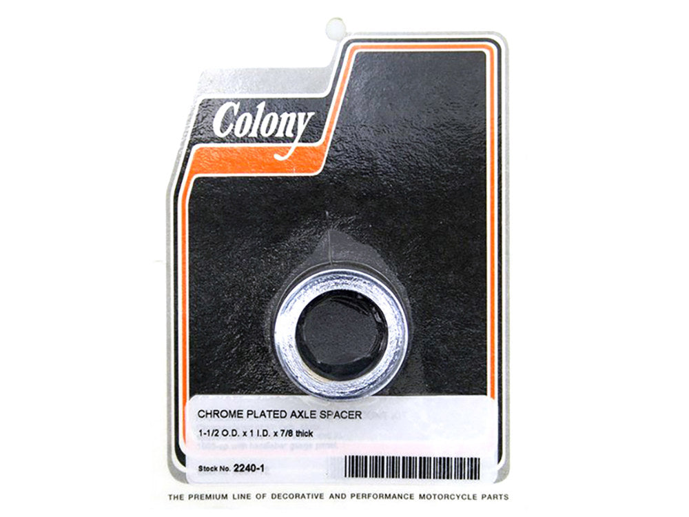 7/8in. Thick x 1in. or 25mm Inside Diameter Axle Spacer - Chrome. - Colony Machine