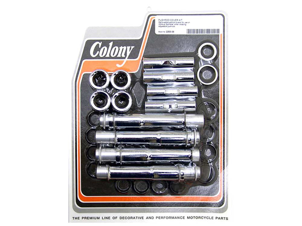 Pushrod Covers - Chrome. Fits Sportster 2004-2021 - Colony Machine