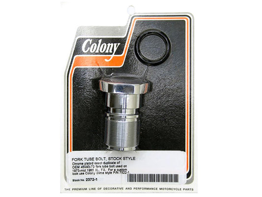 Fork Tube Bolt. Fits Narrow Glide 1973-1985. - Colony Machine