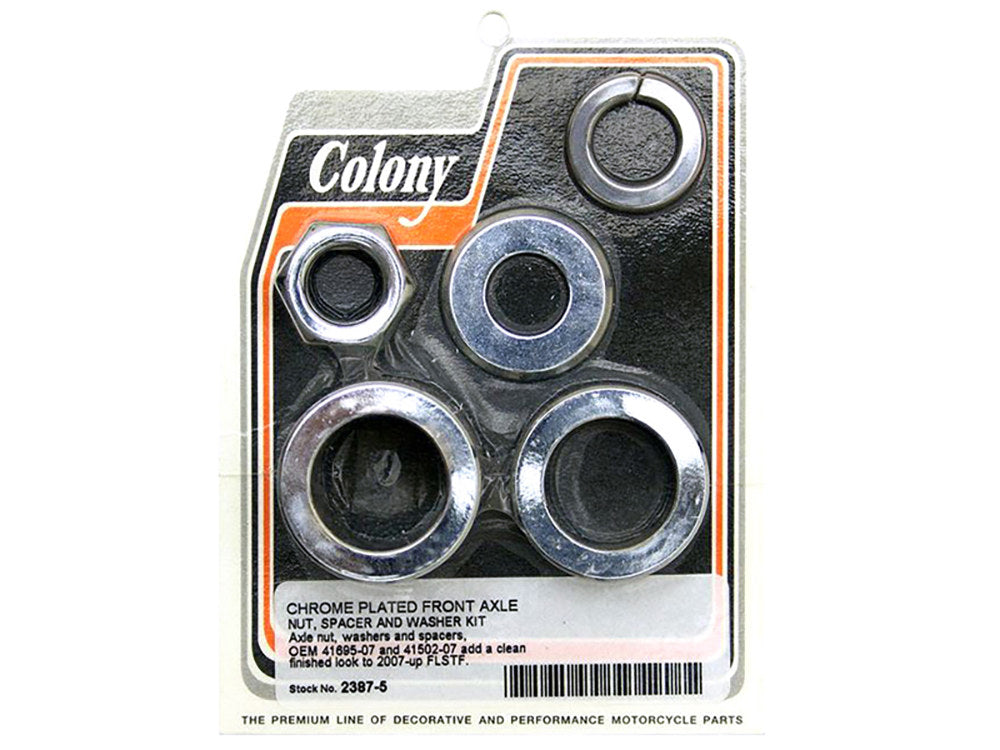 Front Axle Spacer Kit - Chrome. Fits Fat Boy 2007-2017 - Colony Machine
