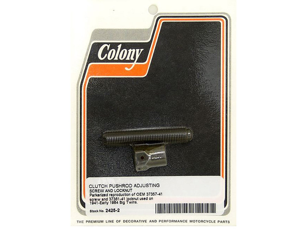Clutch Pushrod Adjusting Screw & Lock Nut. Fits Big Twin 1941-1984. - Colony Machine