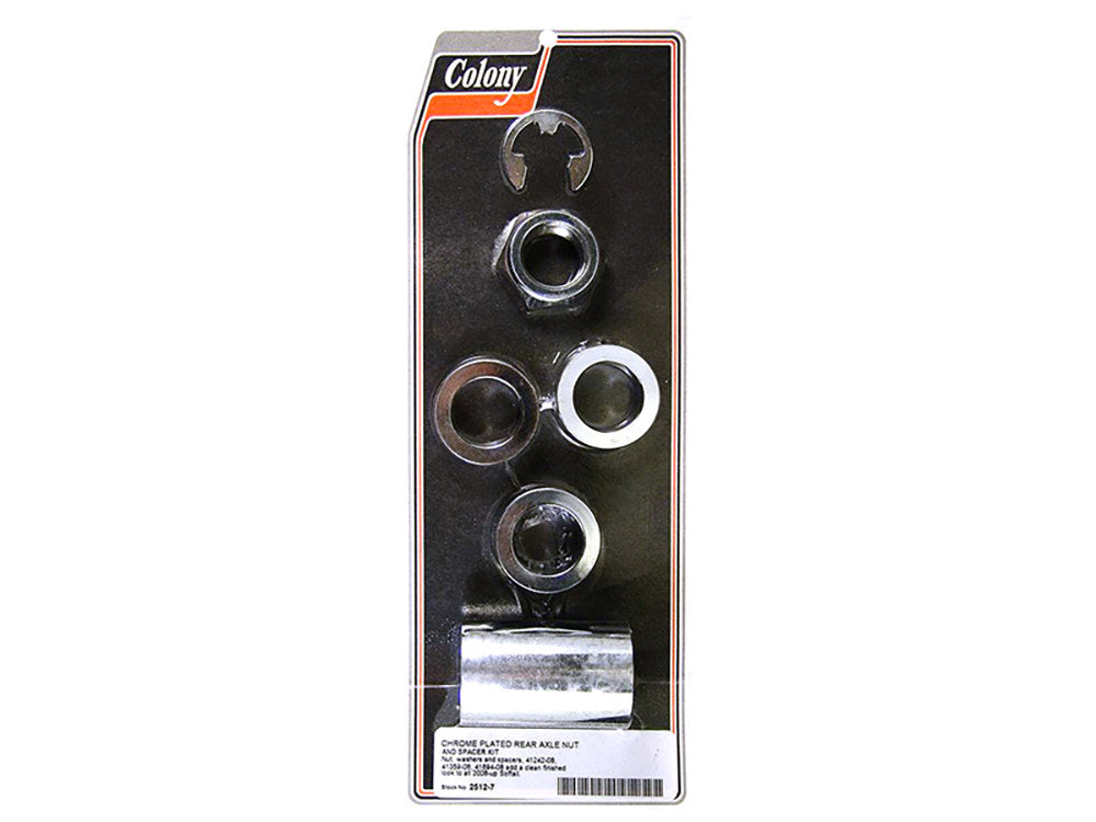 Rear Axle Spacer Kit - Chrome. Fits Softail 2008-2017 - Colony Machine