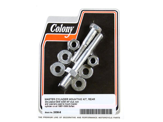 Foot Brake Master Cylinder Stud & Bolt Kit. Fits FL Softail 1987-1999. - Colony Machine