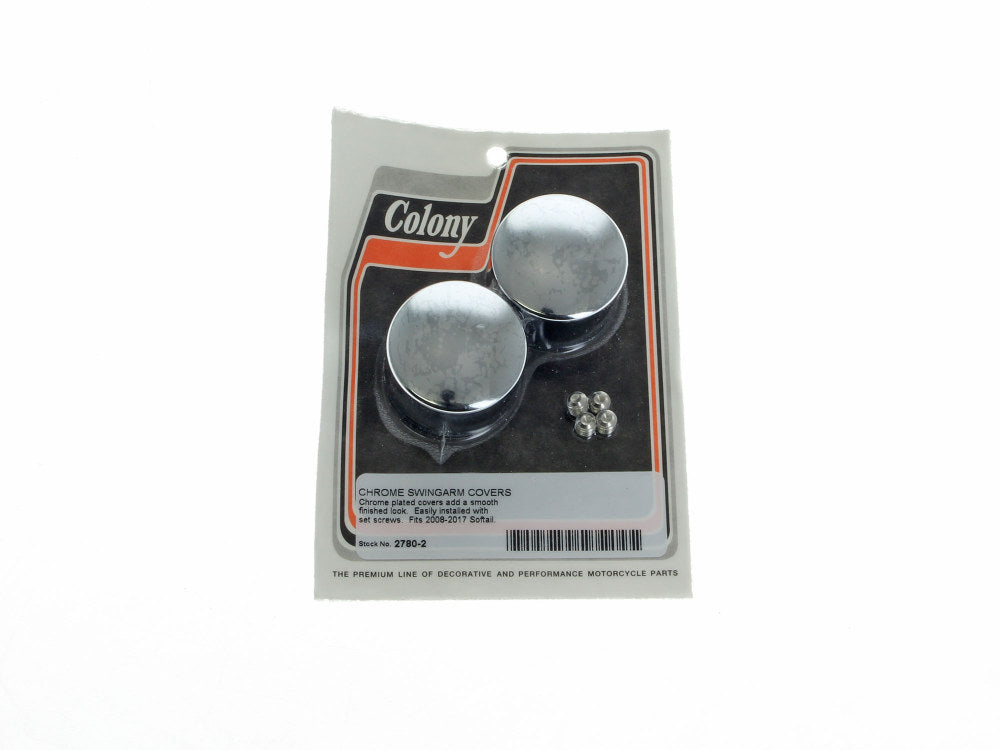 Swingarm Pivot Bolt Covers - Chrome. Fits Softail 2008-2017. Excludes Rocker & Breakout Models. - Colony Machine