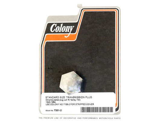 Standard Size Transmission Plug. Fits Big Twin 1940-1984. - Colony Machine