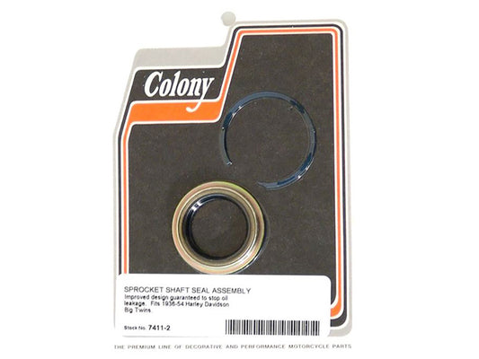 Sprocket Shaft Seal with Snap Ring. Fits Big Twins 1936-1954. - Colony Machine