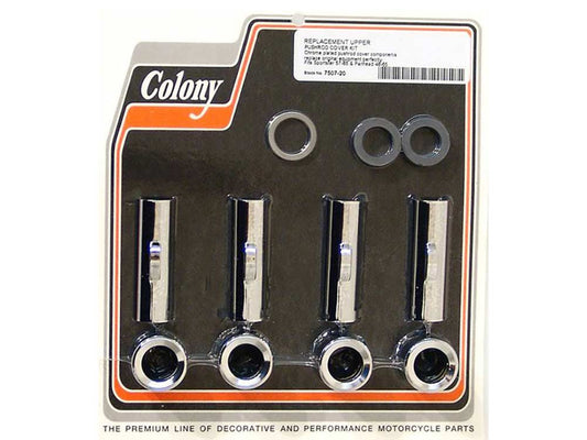 Upper Pushrod Covers - Chrome. Fits Sportster 1957-1985 & Pan 1948-1965. - Colony Machine