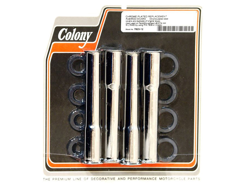 Lower Pushrod Covers - Chrome. Fits Pan & Shovel 1948- Early 1979. - Colony Machine