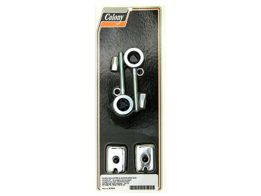 Rear Axle Adjusting Kit - Chrome. Fits FX & FL 1973-1984, Sportster 1979-1992, FXR 1982-1994 & FXST 1984-1985. - Colony Machine