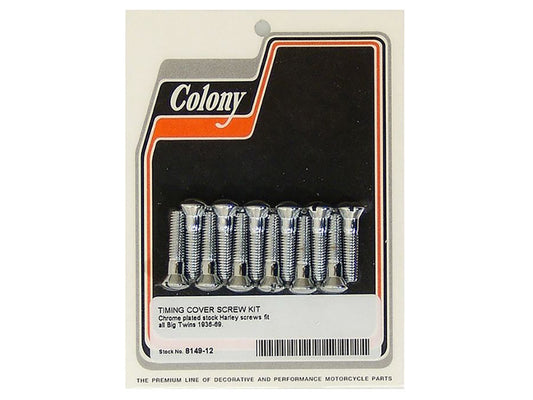 Slotted Cam Cover Bolts - Chrome. Fits Big Twin 1936-1969. - Colony Machine