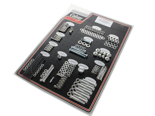 Complete Stock Hardware Kit - CAD Plated. Fits Big Twin 1976-1978 with Shovelhead Engine - Colony Machine