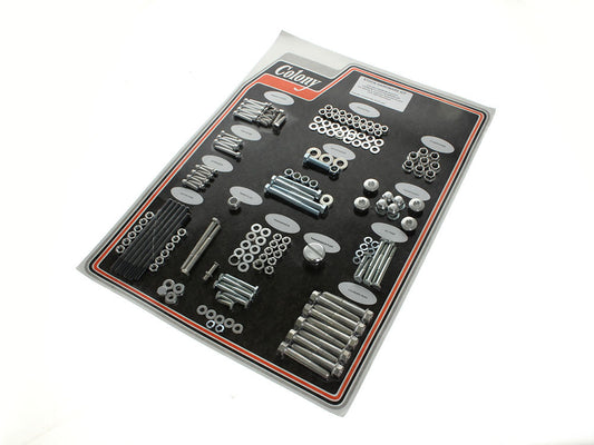 Complete Stock Hardware Kit - CAD Plated. Fits Big Twin 1979-1980 with Shovelhead Engine - Colony Machine