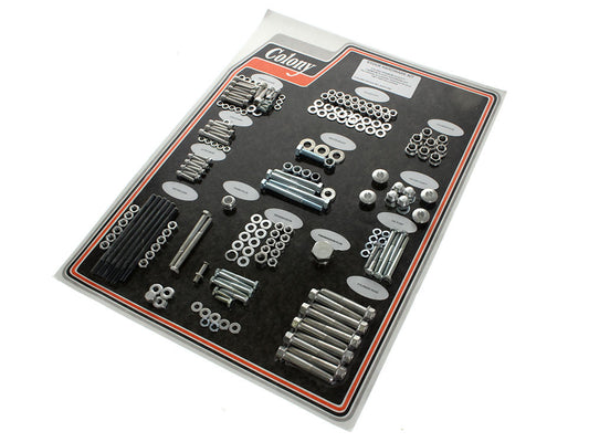 Complete Stock Hardware Kit - CAD Plated. Fits Big Twin 1981-1984 with Shovelhead Engine - Colony Machine