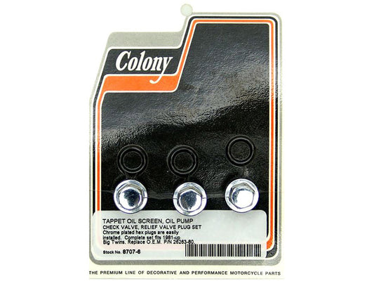 Hex Head Oil Pump Plugs. Fits Big Twin 1981-1999. - Colony Machine