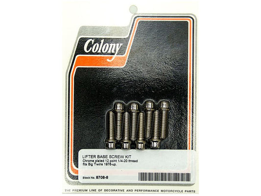 12 Point Tappet Cover Bolts - Chrome. Fits Big Twin 1976-1999 - Colony Machine